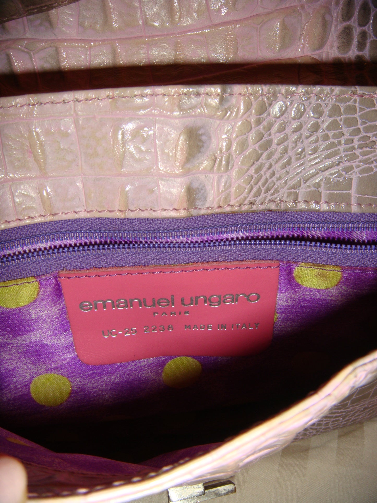 Snake Pink Leather Emanuel Ungaro Purse