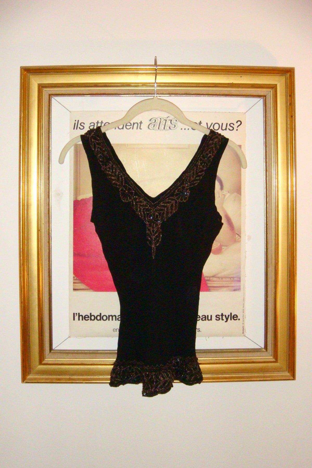 Black Semitransparent Beaded Top