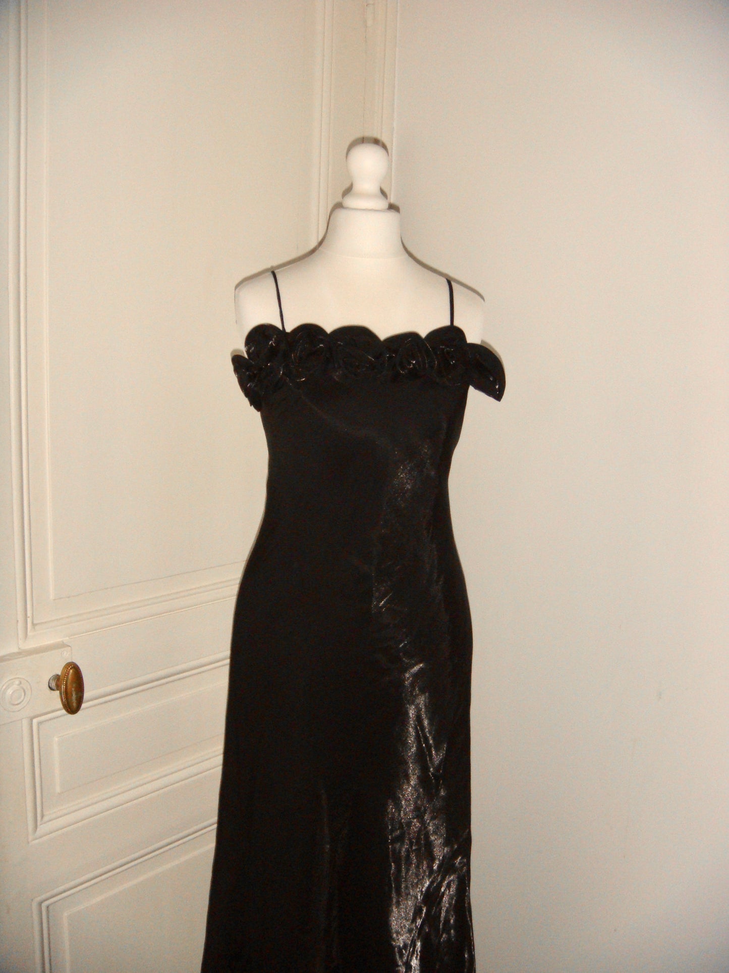 Rose Black Long Dress