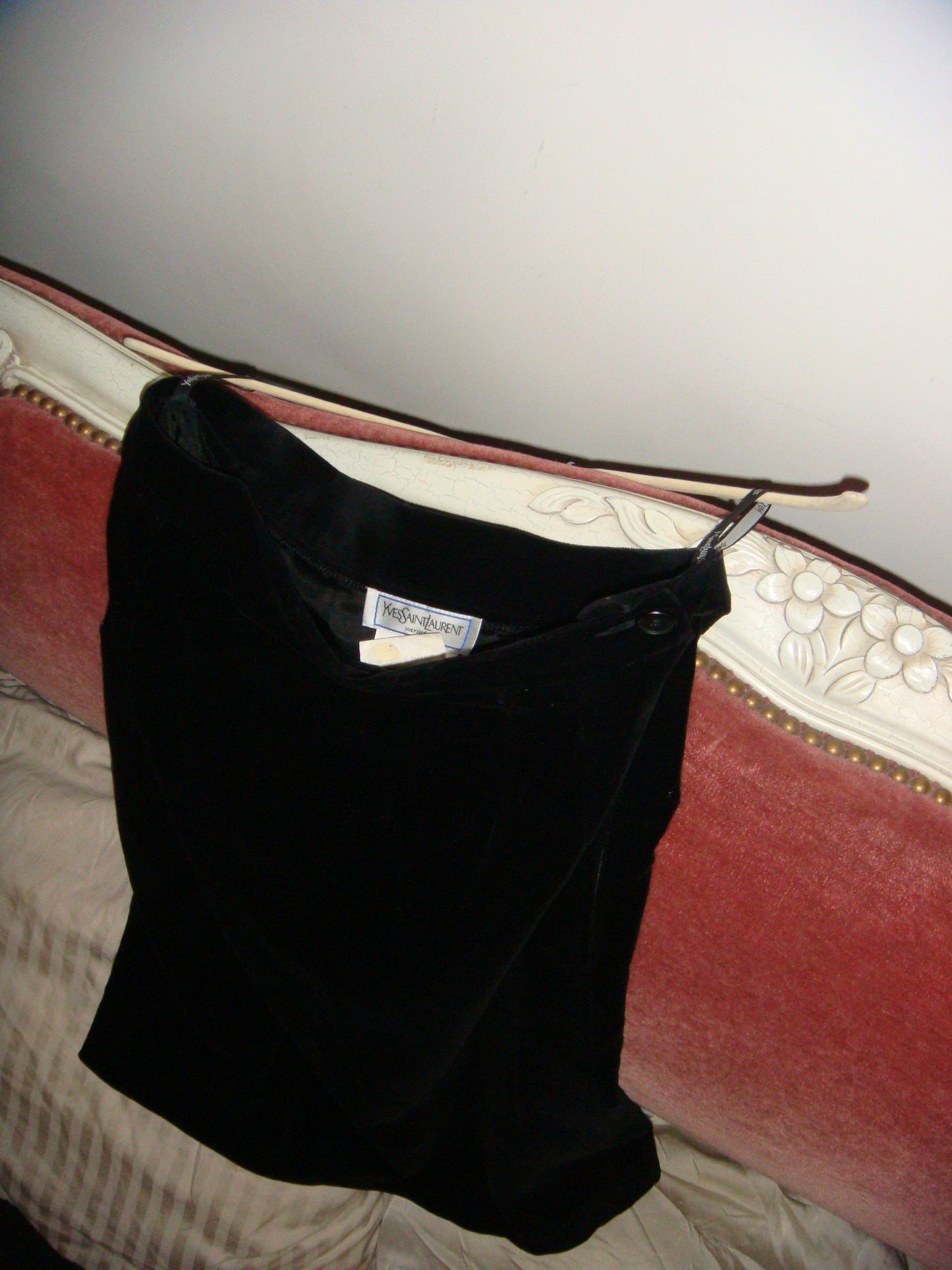 80's Yves Saint Laurent Velvet Black Skirt