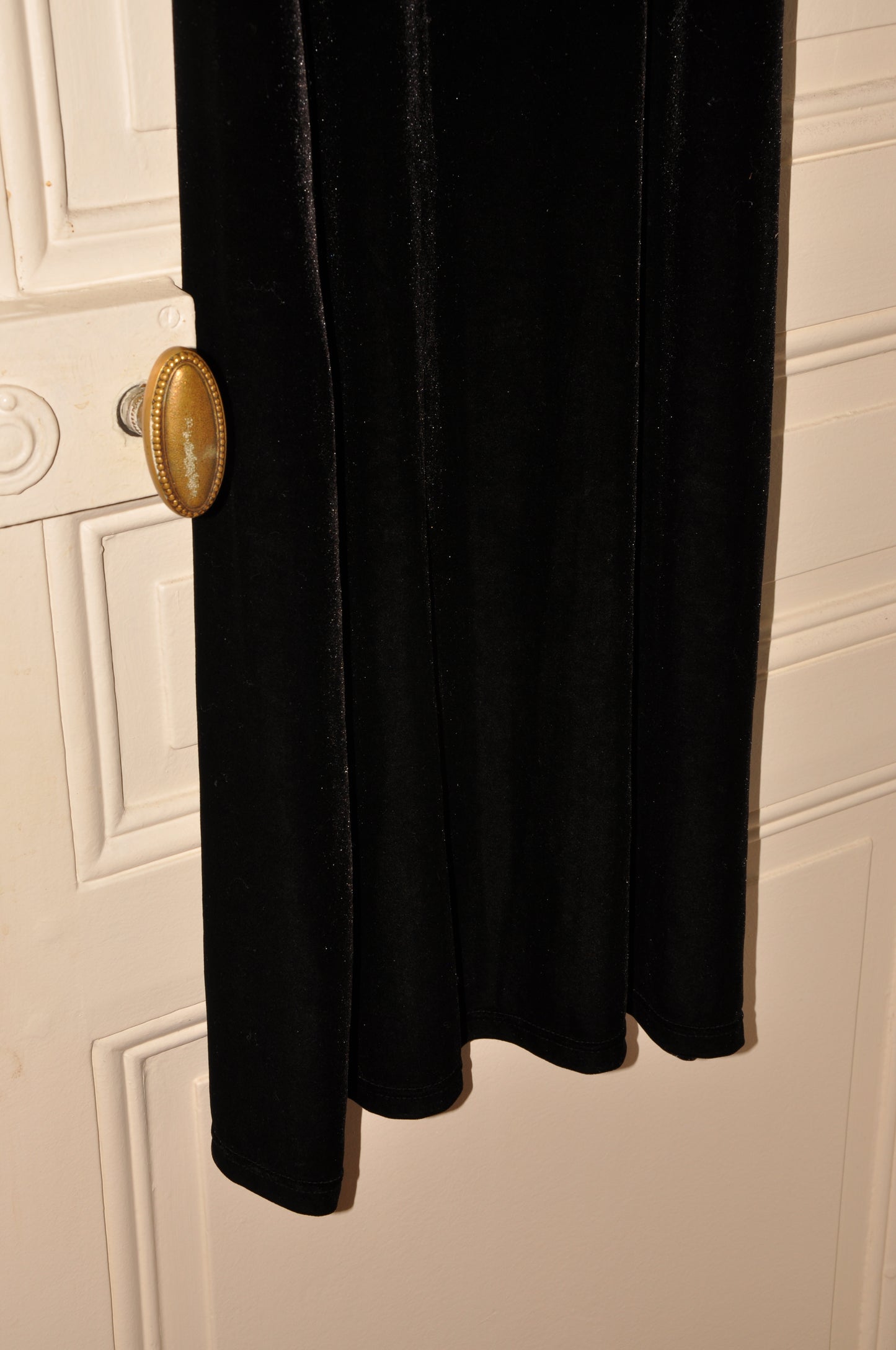 Black Velvet Dress with Feathers