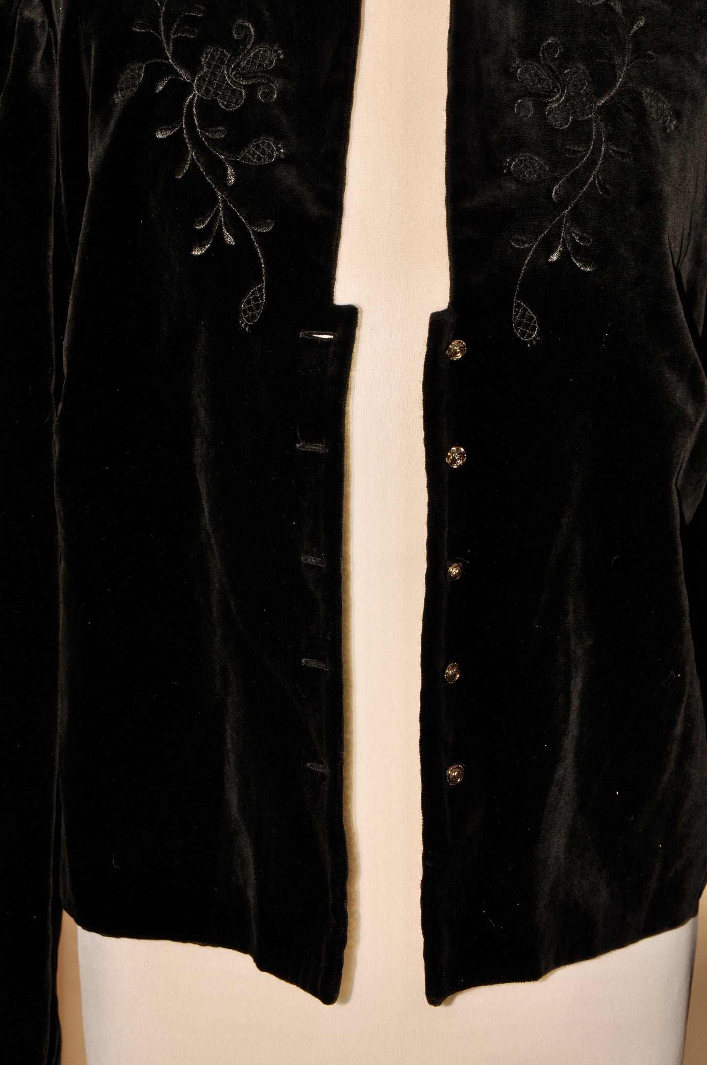 Velvet Embroidered Black Blazer