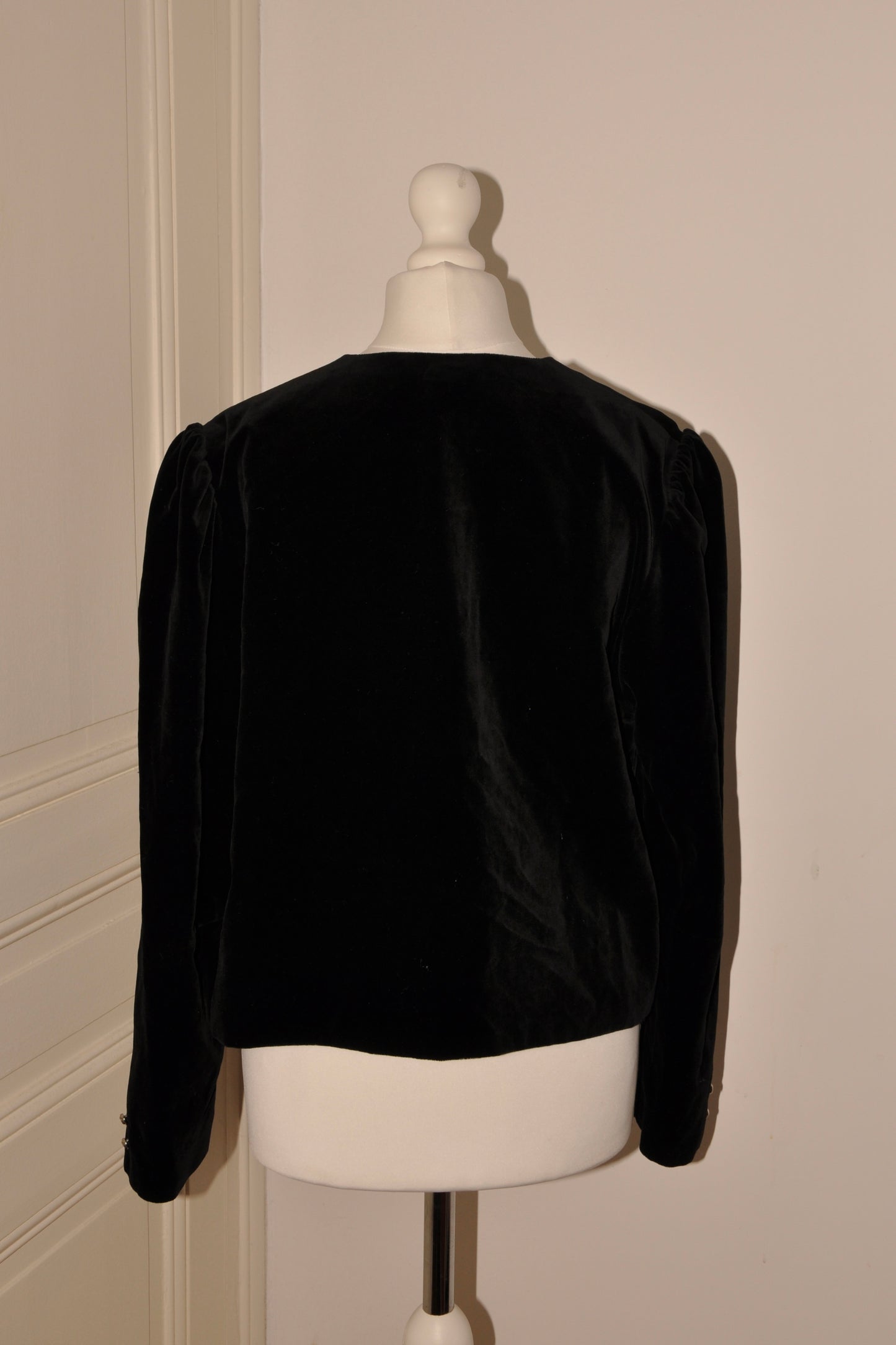 Velvet Embroidered Black Blazer