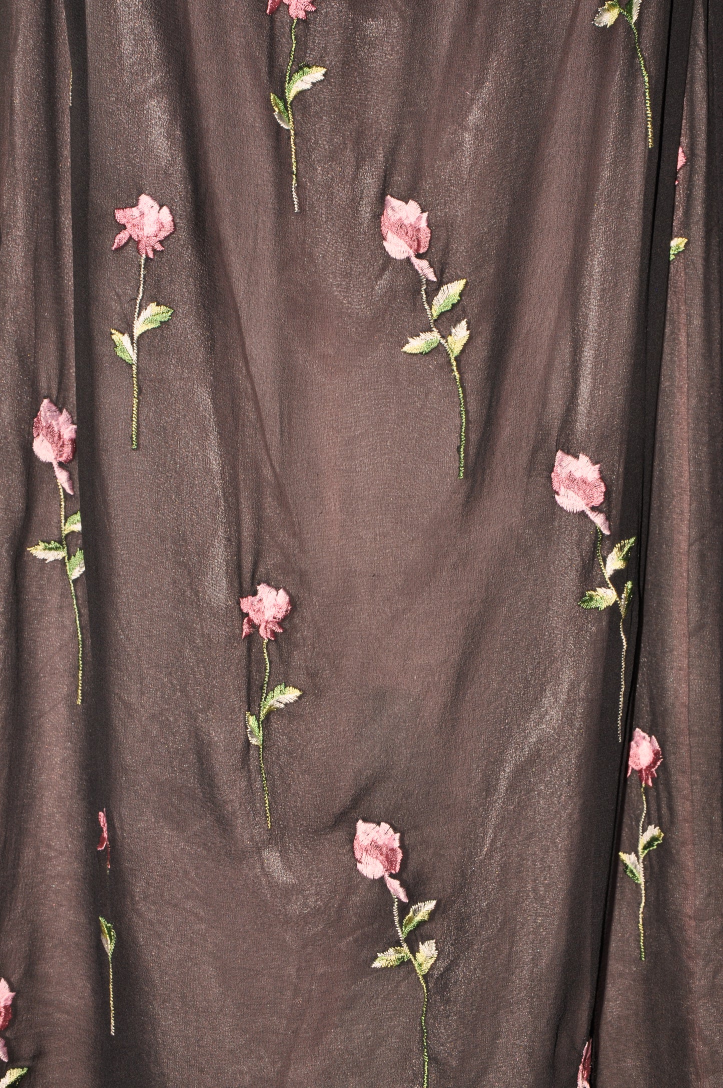 Silk Long Rose Skirt