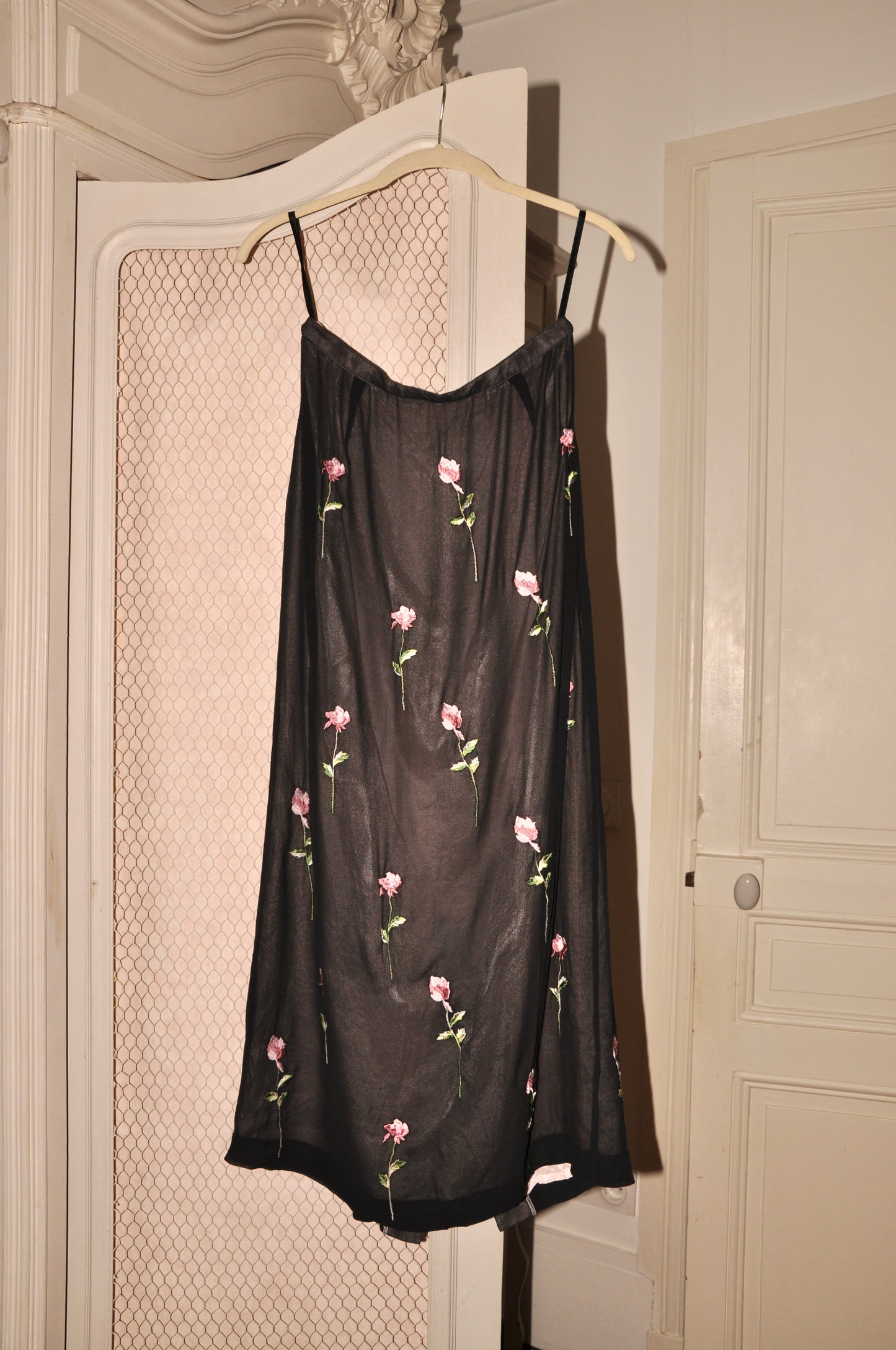 Silk Long Rose Skirt