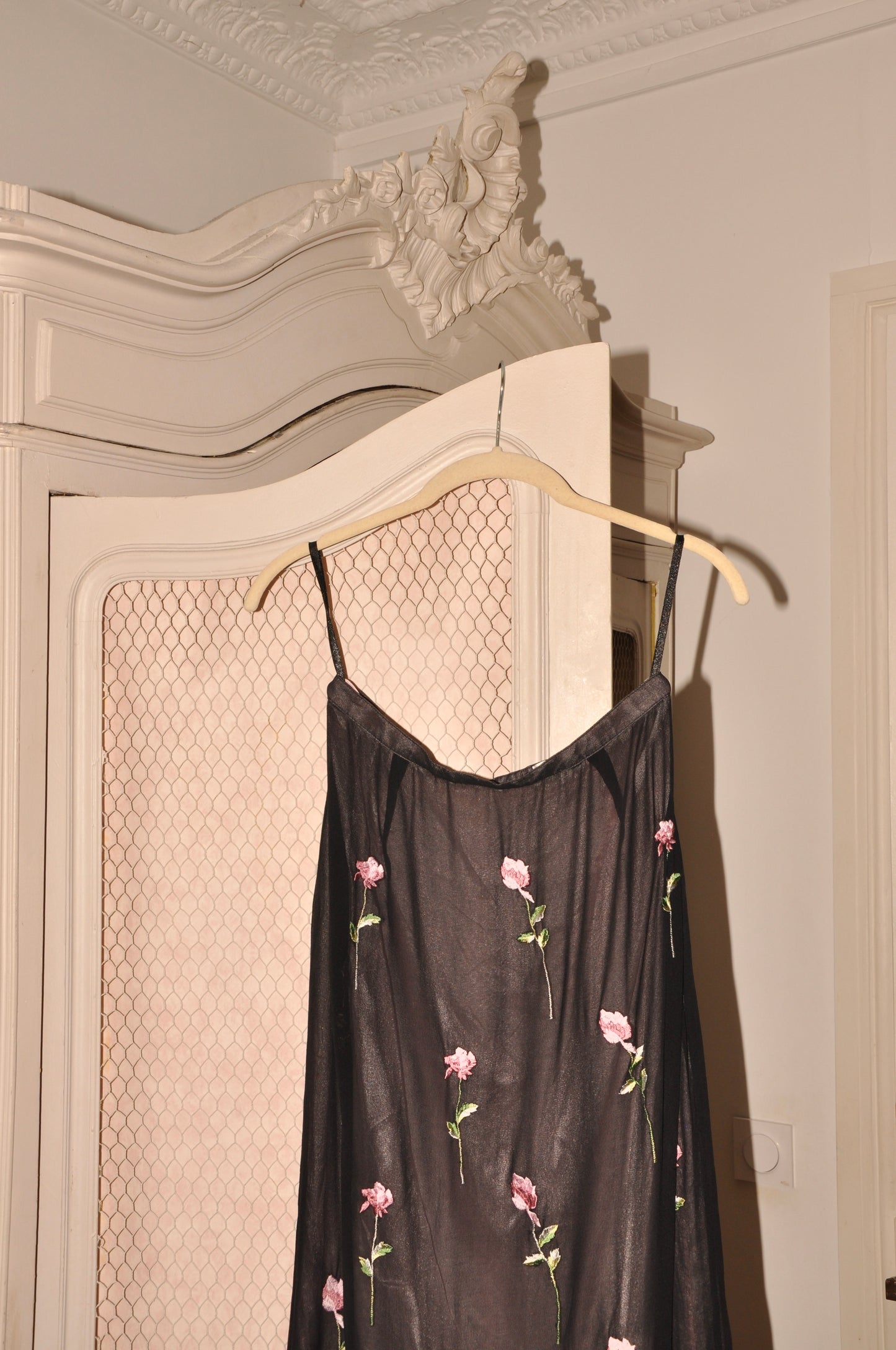 Silk Long Rose Skirt