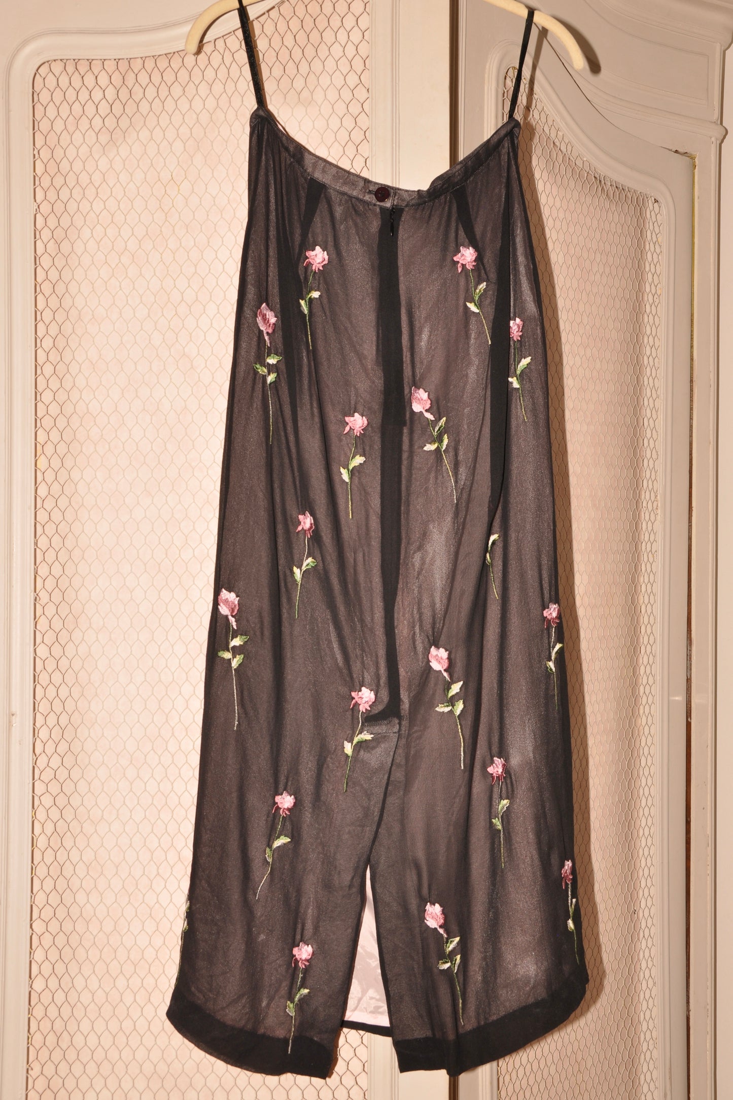 Silk Long Rose Skirt