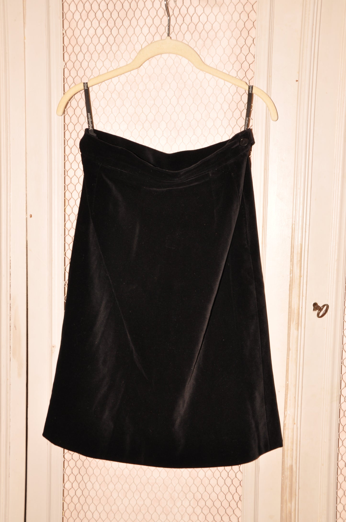 80's Yves Saint Laurent Velvet Black Skirt